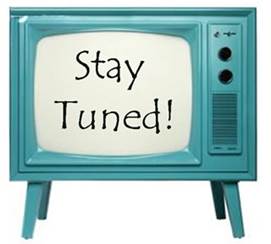 A blue television with a white screen

Description automatically generated